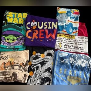 Graphic T-Shirt Bundle: 7 pieces Size S